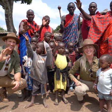 brooks and julianne in africa with african children and women 